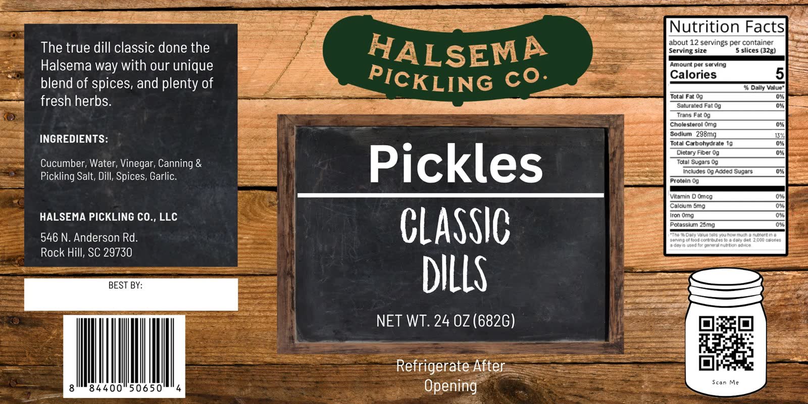 Halsema Pickling Co. Classic Dills jar label