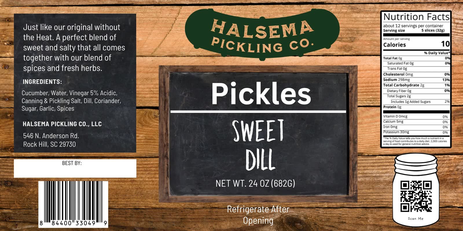 Halsema Pickling Co. Sweet Dill jar label